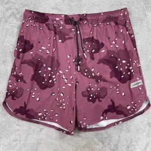 Legends Luka Athletic Shorts Mens XL Red Camo Abstract Print Lined Training